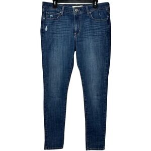 Levis 711 Skinny Jeans Womens 32x30 Blue Medium Wash Distressed 18881-0633